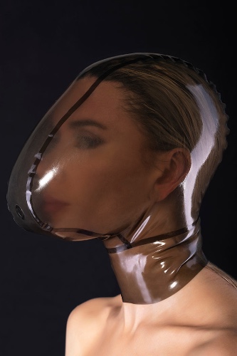 Latex ecstasy mask without zipper and with a small hole for breath control | Default Title