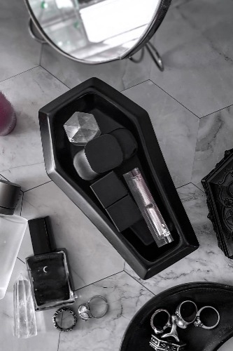Coffin Vanity Storage | One Size / Black / 100% Stoneware