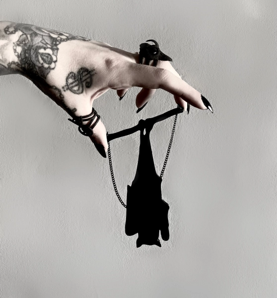 The Bat Hanging Ornament, Bat Silhouette Art, Hanging Decor, 3D Printed, Gothic Decor, 3D Printed Art, Wall Art, Wall Decor, Halloween Decor