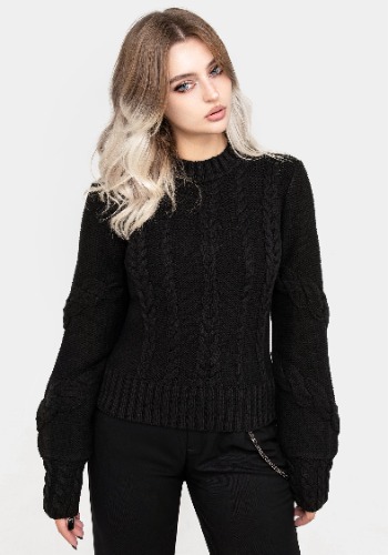 Virda Cable Knit Twist Sweater | M