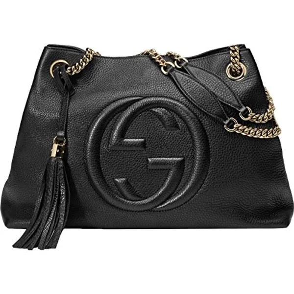 Gucci Soho Large Leather Chain Shoulder Handbag Black BHFO 5480