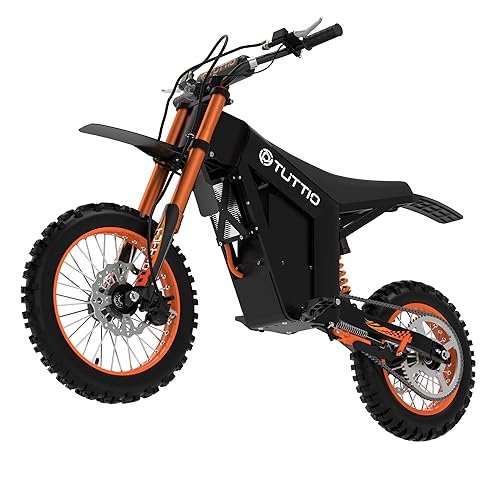 Tuttio Soleil01 Electric-Dirt-Bike for Teens Adults, 14"/12" Fat Tire 2000W Electric-Motorcycle with 48V 21AH Battery Ebike 37MPH Hydraulic Brakes Mountain Off-Road EBike Fit Age 13+ - Black-21ah
