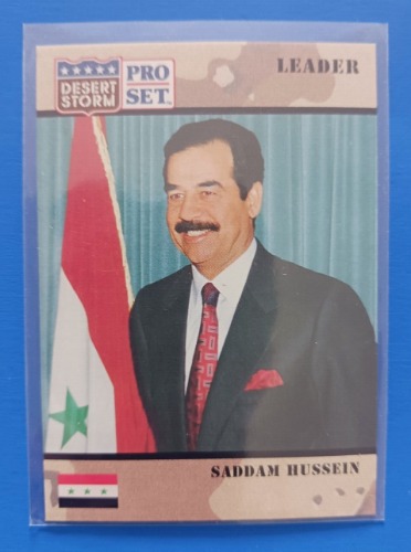 1991 PRO SET DESERT STORM SADDAM HUSSEIN ROOKIE RC TRADING CARD #69 MINT BV