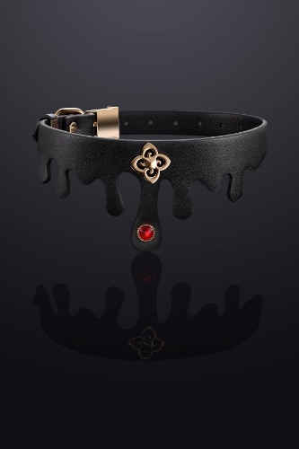 Drip Leather Collar Choker - Black