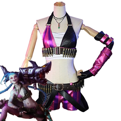 League of Legends LOL Loose Cannon Jinx Game Cosplay Costume | Female / S