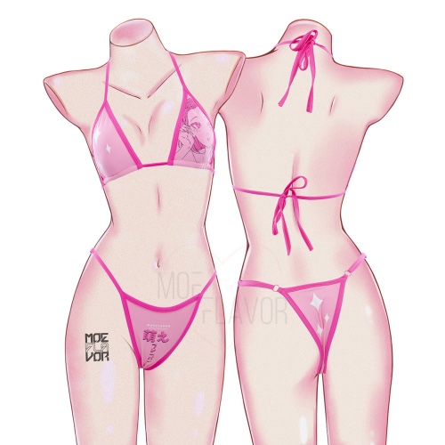 Sparkle - Retro Charm Anime Swimsuit - Pink & Pink / XS/S