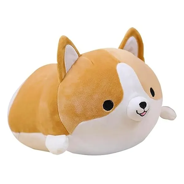 Fortuning's JDS 13.7”/35cm Corgi Plush Cute Pillow Dog Plush Kawaii Plush Cute Stuffed Animal Plush Pillows Corgi Stuffed Animal Plush Dog,Stuffed Animals for Girls,Brown / Large $25.99