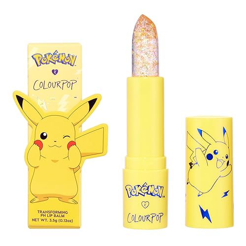 ColourPop x Pokémon pH Lip Balm - Color Changing Lip Balm Infused with Multi-Pearl Flakes & Lip-Loving Ingredients - Creates the Perfect Custom Pink Shade - Thunderbolt (0.12 oz) - Thunderbolt