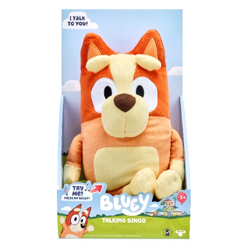 Bluey - 12" Talking Bingo Plush - Interactive - Sing Along with Bingo, 9 Different Phrases, Multicolor, 17137 - Bingo