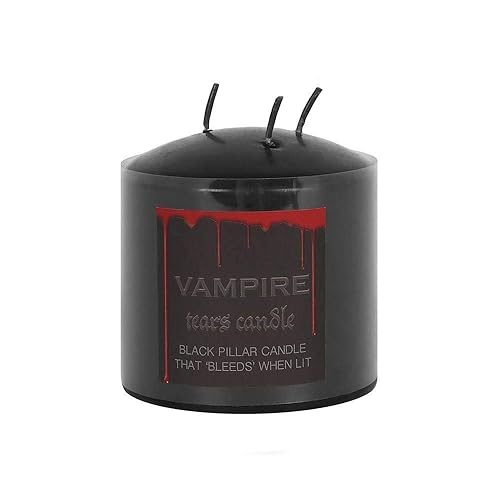Enchanting Black Wax Vampire Tears Pillar Candle - 7.5cm (1 Pc.) - Unique & Spellbinding Design,Mystical Ambiance & High Quality Wax - Perfect for Home Decor Accent
