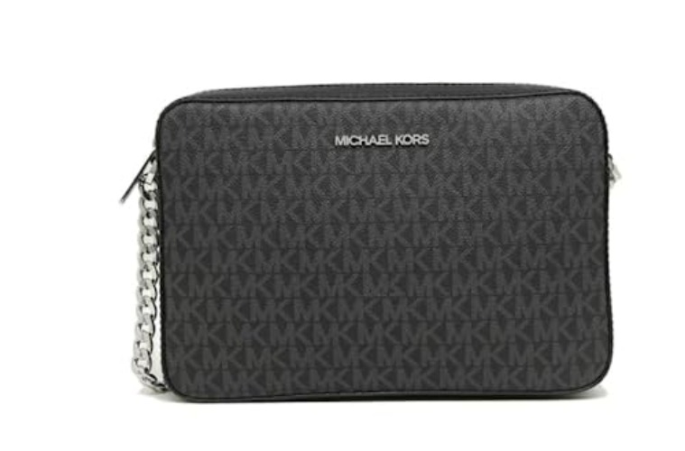 Michael Kors Women's East West Crossbody - Black Pvc / Silver Hardware 2019