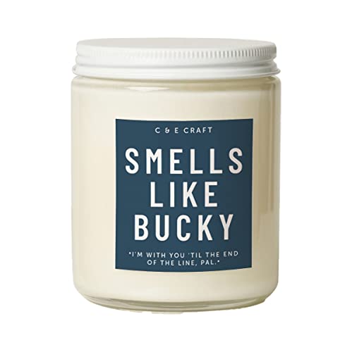 CE Craft Smells Like Bucky Barnes Candle - Midnight Musk Scent - Gift for Her, Prayer Candle, Scented Soy Wax Candle for Home | 9oz Clear Jar, 40 Hour Burn Time, Made in The USA