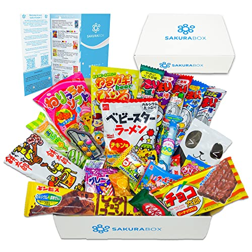 Sakura Box Japanese Snacks & Candy 30 Piece Dagashi Set Food Gift (Box) - Box