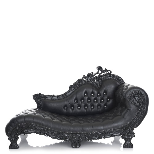 "Zeus 87" Royal Chaise Lounge - Black / Black