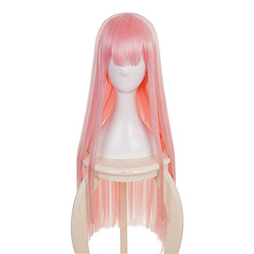ZGNGLIZ Pink long Cosplay Wig for Darling in The Franxx Zero Two Wig Halloween Costume Wig with Free Wig Cap