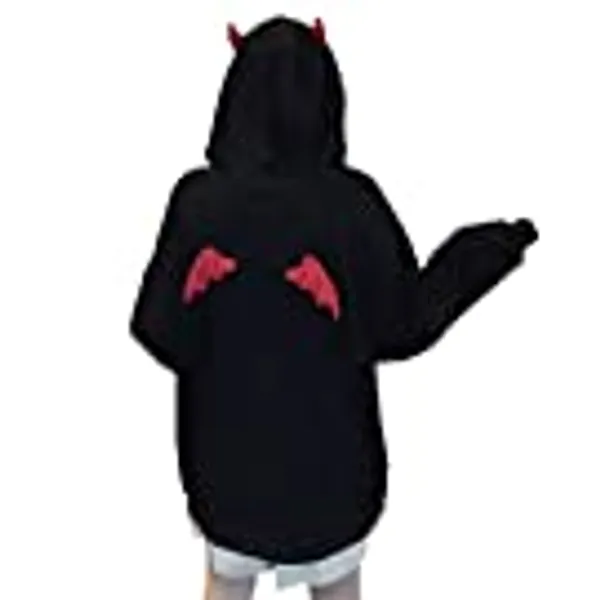 SIPEIEN Frauen Devil Wings mit Kapuze Sweatshirt Lose Lange Ärmel Hoody Pullover mit Kapuze Sweatshirt