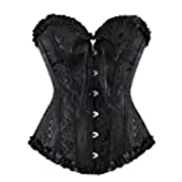 SZIVYSHI Damen Vollbrust Corsage Korsett Top Gothic Vintage Corsagen Bustier Corsette