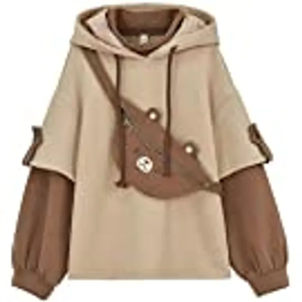 YINGKE Damen Bär Anime Kapuzenpullover Crewneck Sweatshirt Mädchen Japan Kawaii Hoodie Harajuku Pullover Kpop Streetwear