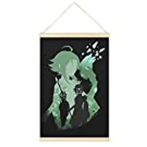 Xiao Genshin Impact, japanischer Anime Manga Aufhänger, Poster zum Aufhängen, Scroll Poster für Zimmer-ästhetische Leinwand, Wandkunst, 30,5 x 45,7 cm