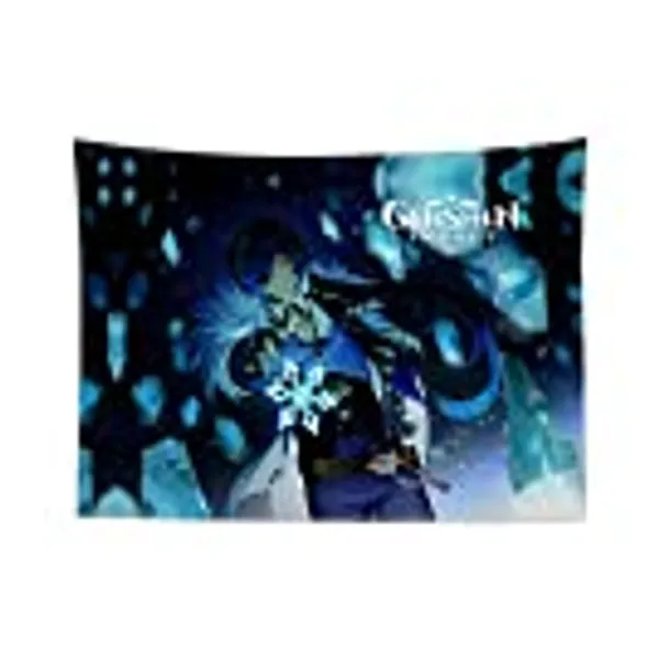 Jinhua Yiyan Genshin Impact Wandteppich Tapestry Kaeya,Anime Poster für Wandbehang Dekoration für Live-Streaming-Party,Schlafzimmer,Wohnzimmer,Heimdekoration