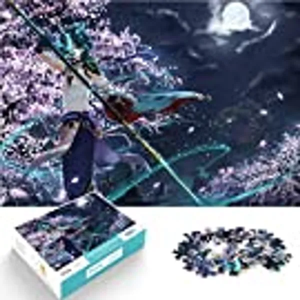 Puzzle 1000 Teile Genshin Impact Xiao Puzzles Jungen und Mädchen Puzzle Schwierigkeitsgrad Puzzlespiel Rolle Puzzle Lernspiele Spielzeug Familie Dekoration 38x26cm