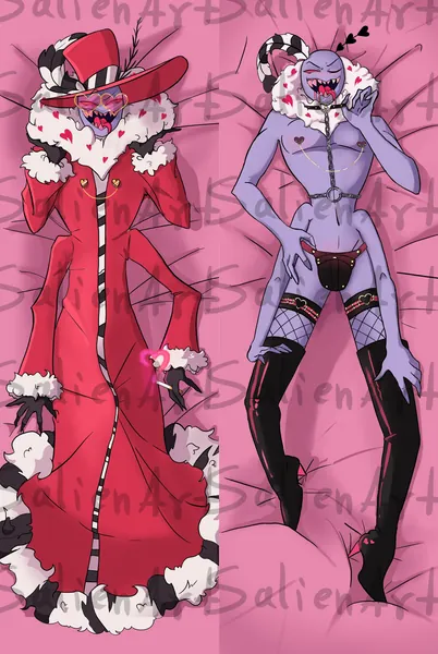 Hazbin Hotel Valentino Dakimakura. Furry soft body pillowcase 2 side different design printed. Boy body pillow of your favorite characters