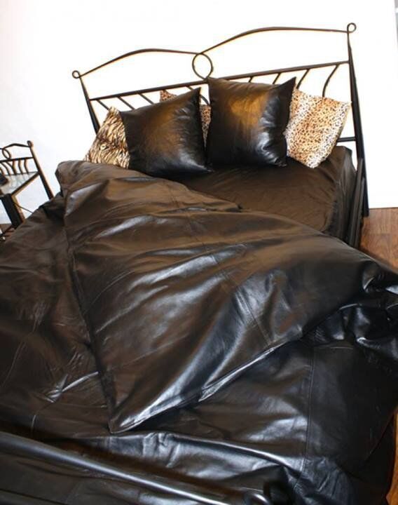 NAPPA LEATHER BED SHEET with PILLOW Cases and duvet over 100% genuine