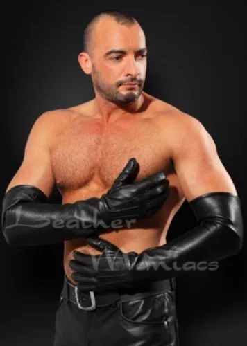 Long leather gloves