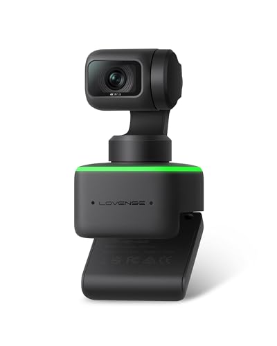 LOVENSE 4K Webcam for PC, Microphone Laptop Computer Camera for Live Streaming USB HD Web Cam, Ai Auto Tracking Hand Gesture Control Auto Focus Noise-Canceling Microphones Privacy Control
