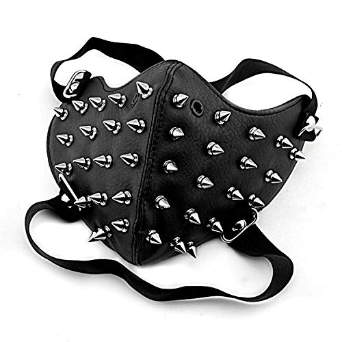 crazy hunter Metal Spike Hedgehog Punk Biker Mask Goth Rock Cosplay Masquerade
