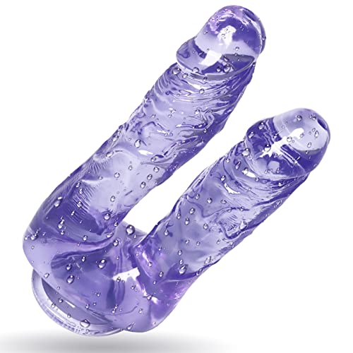 7 Inch Double Ended Realistic Dildo Thrusting Dildo Sex Toy for Women,Dildo for Clitoral G-spot Anal Stimulation with Strong Suction Cup. - 7 inch Purple
