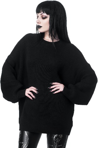 Belinda Knit Sweater | L / Black / 100% Cotton