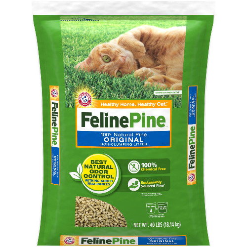 Feline Pine Original Cat Litter 40LB, Blacks & Grays (643004) - Original 40 lb