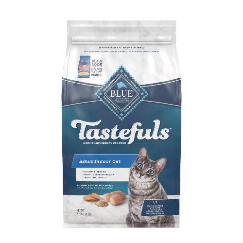 Blue Buffalo Tastefuls Indoor Natural Adult Dry Cat Food, Chicken 7lb bag - Chicken & Brown Rice 7 Pound (Pack of 1)