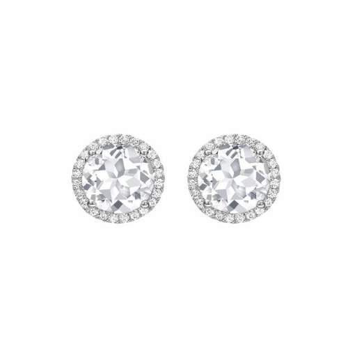 Kiki McDonough Grace Topaz Diamond Studs, 18ct White Gold