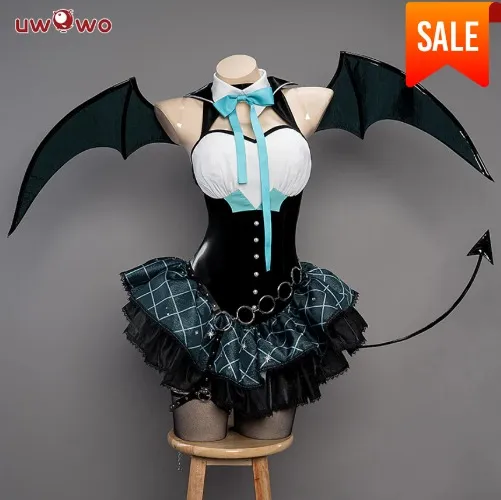 Uwowo V Singer Rascal Collab Devil Wings Gothic Halloween Cosplay Costume - 【In Stock】S