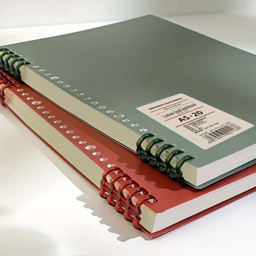 Minimalist Style Subject Notebooks, 60 Sheets/120 Pages, Matte Finish, Water-Resistant, Perforated *, Thick Coil-Bound Notepads for Students - Removable Pages