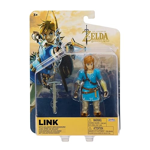 Nintendo The Legend of Zelda: Breath of The Wild 5-inch Action Figure Link with Soldier's Broadsword - Multicolor