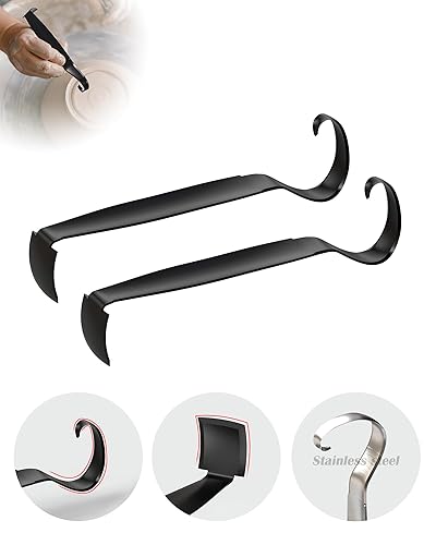 Stainless Steel Pottery Trimming Tools for Clay and Ceramic Trim, Pottery Double Ended Trim Tools and Trimming Tools Ceramics for Pottery and Clay Artists (2 Pack) - 2 Pack