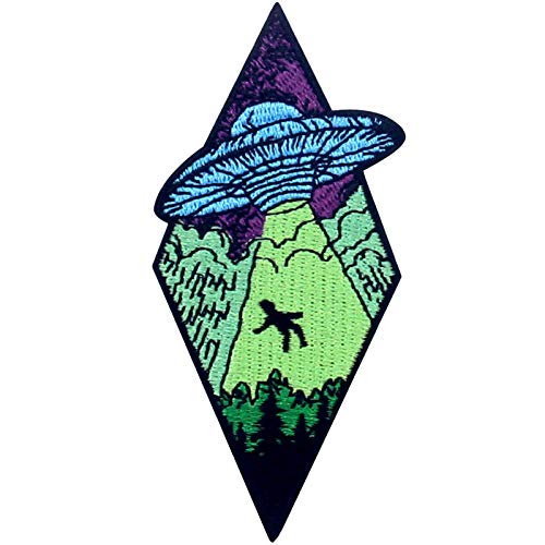 Beam Me Up X-File UFO Alien Patch Embroidered Applique Iron On Sew On Emblem - Beam Me Up