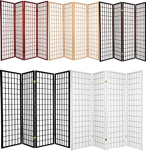 Legacy Decor 4 Panels Room Divider Privacy Screen Shoji Style 6ft high White Color - White - 4 Panel