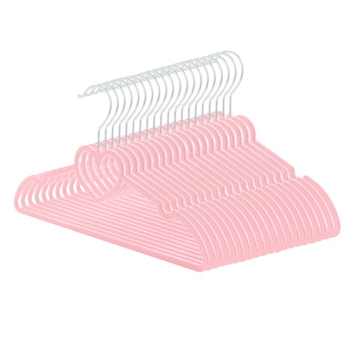 JIUXCF Velvet Hangers 20 Pack, 16" Non Slip Adult Hangers, Slim Clothes Hanger with 360 Degree Swivel Hook - Durable & Cute for Coats, Shirts, Dress (Pink) - 20 Pink