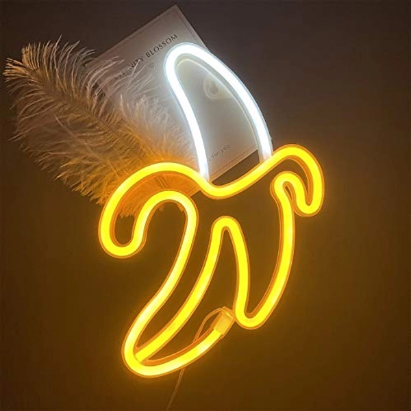 ENUOLI Banana Neon Signs,Banana Neon Light 11.22"x7.68" inch LED Neon Lights for Wall Decor,USB/Battery Powered Night Lamps Light Up Signs for Christmas,Birthday Party, Kids Living Room,Home Decor