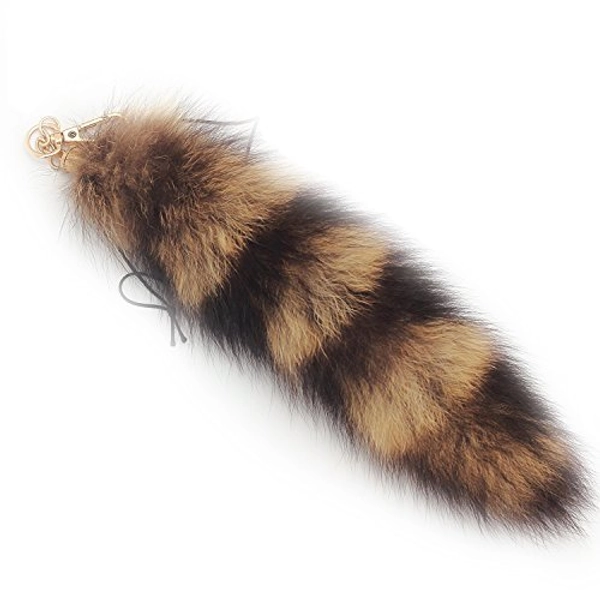 Fosrion Supper Huge and Fluffy Real Fox Tail Fur Halloween Cosplay Toy Handbag Charm Accessory Key Chain Ring Hook Tassels