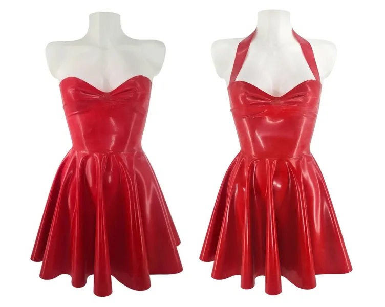 XS-3XL Latex bandeau skater dress (with or without neck strap)