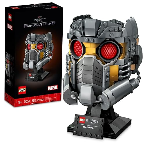 LEGO Marvel Star-Lord’s Helmet Building Set for Adults, Collectible Guardians of the Galaxy Headgear, Creative Construction for Advanced Builders, Home Décor Display Model, Gift for Marvel Fans, 76251