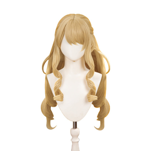 DokiDoki Game Genshin Impact Wig Cosplay Fontaine Navia Cosplay Wig Long Curly Yellow Hair | Wig (Dark Ver.)-PRESALE