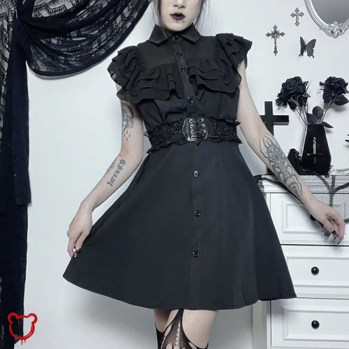 Black Gothic Dress - Color 0 / L