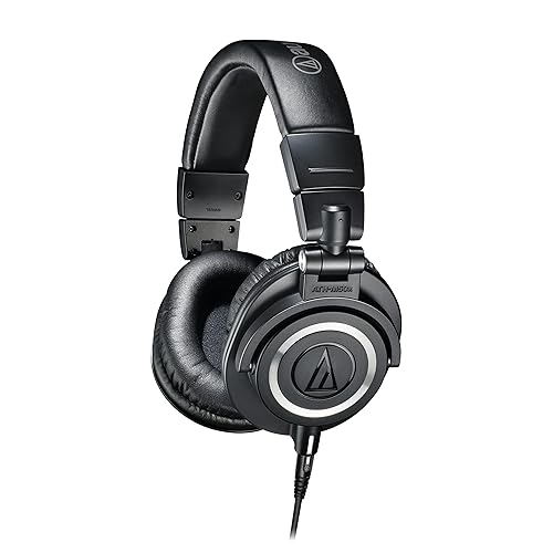 Audio-Technica ATH-M50x Professional Studio Monitor Headphones, Black - Standard M50x