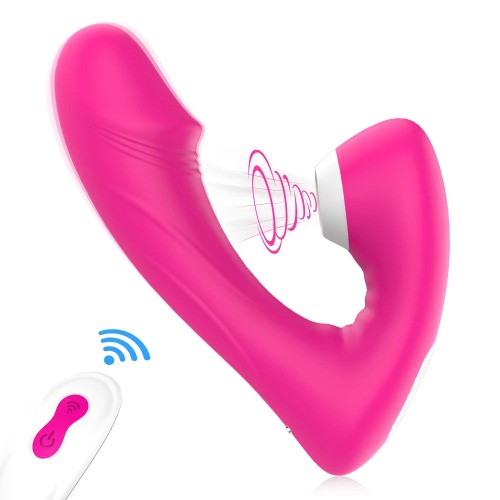 FIERCE 9 Vibration Clitoral Sucking Dildo Vibrator - Red